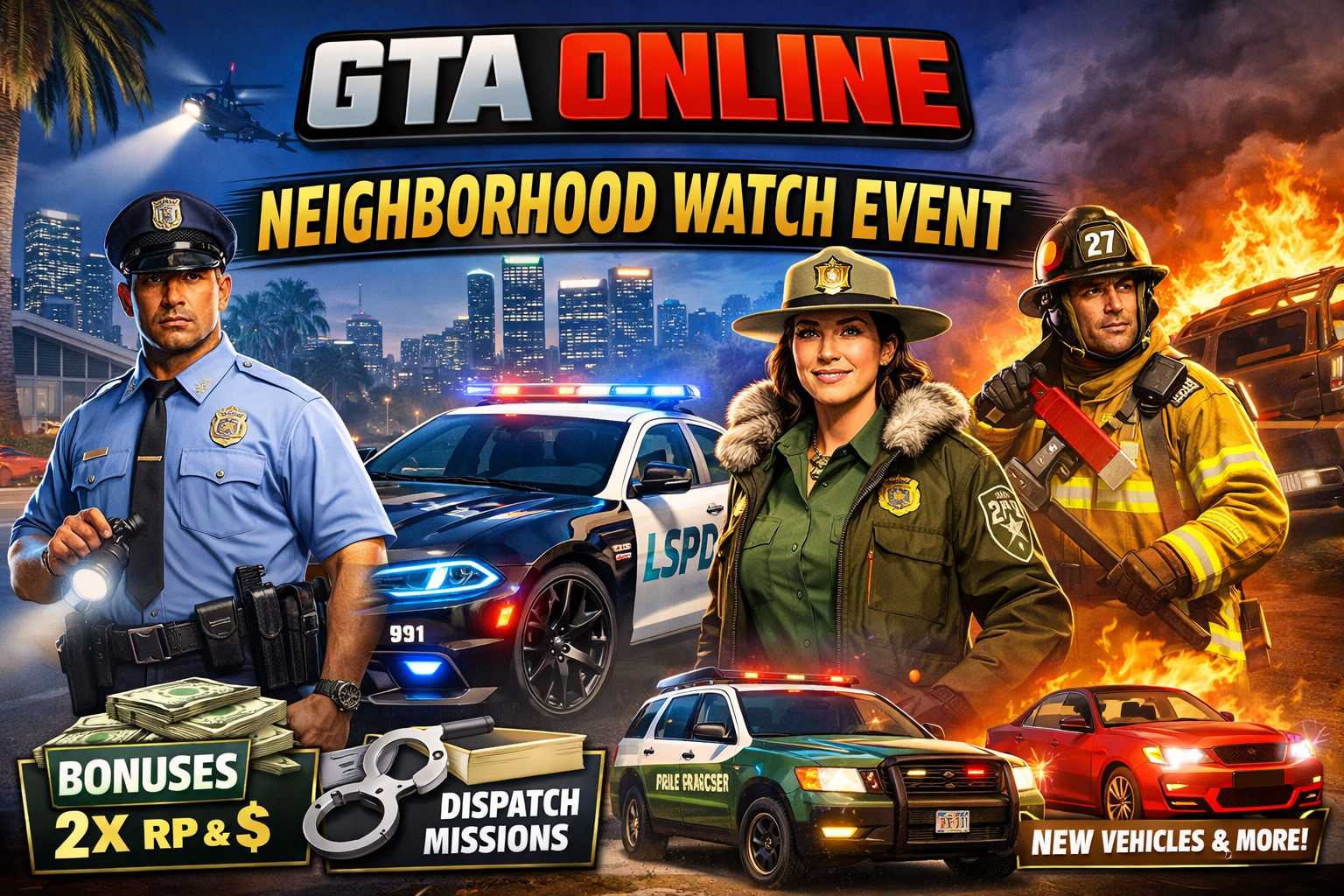 🚨 GTA Online Weekly Update: Neighborhood Watch Event, New Police Vehicles & Huge Bonuses!
